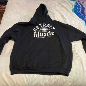 Men’s Detroit Muscle Black Hoodie SZ 2XL-NWT